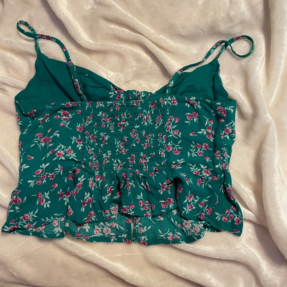 Green Floral Tank